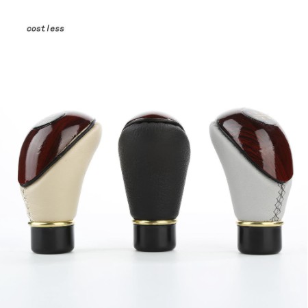 Tay nắm cần gạt số 5 mức của xe hơi ô tô  chất liệu vân gỗ và da thiết kế số sàn Toyota Vios Innova Hyundai Accent