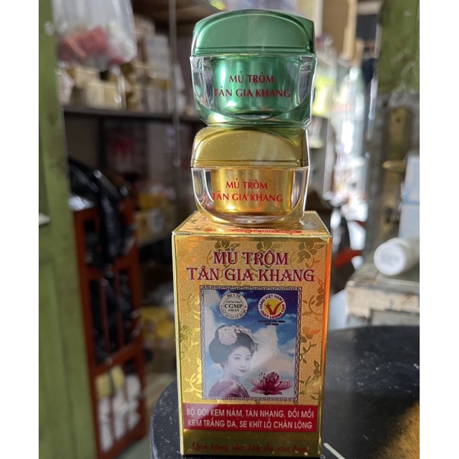 Kem bộ đôi nám-tàn nhang-trắng da mũ trôm Tân Gia Khang 12g