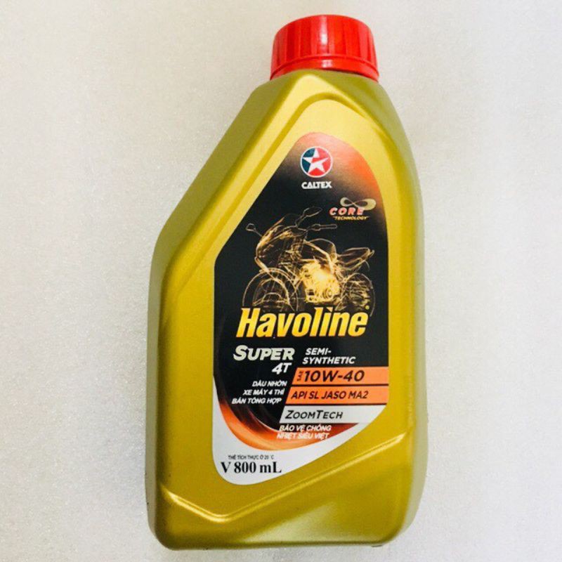 dầu nhớt xe havolin super 4thì chính hãng cho xe số 10w-40 800 ml