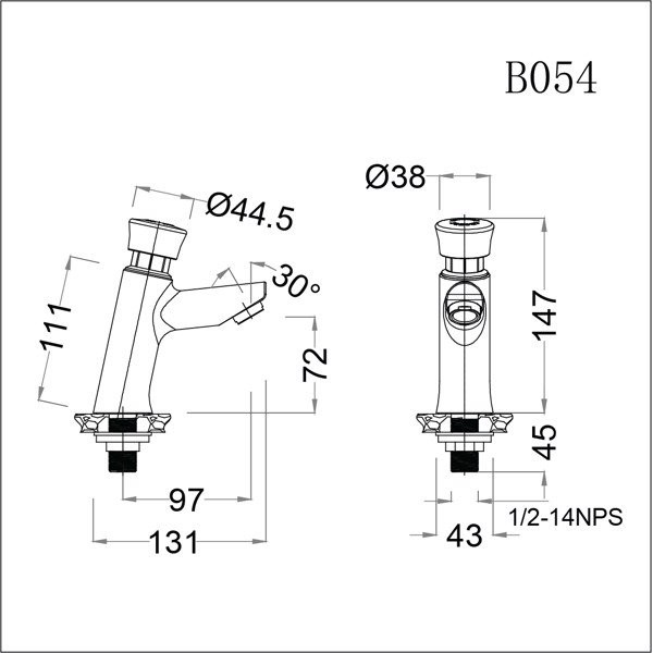 Vòi Chậu Lavabo CAESAR B054CU Lạnh Bán Tự Động