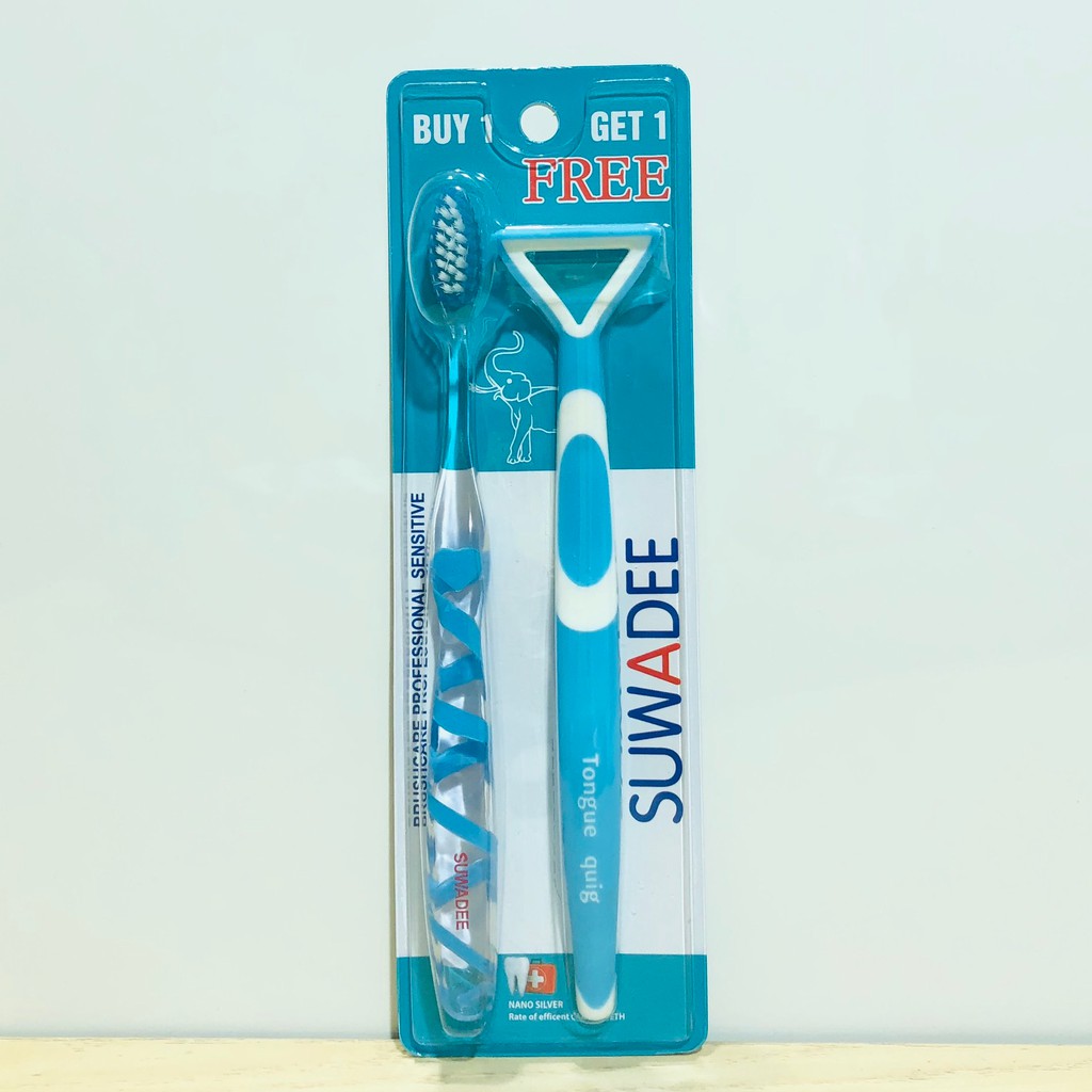 Bàn Chải Đánh Răng Suwadee Siêu Mỏng ( Kèm Bàn Cạo Lưỡi )