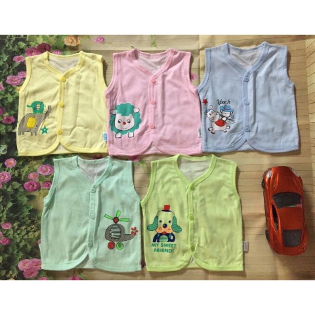 áo ghi lê cotton 2 lớp nhiều mầu cho bé