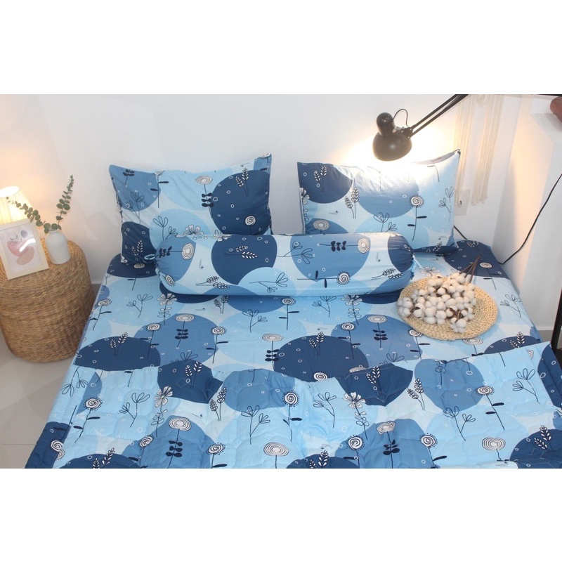 bộ drap mền Thắng Lợi (ga giường 5 món - nệm cao) chuẩn LOGO