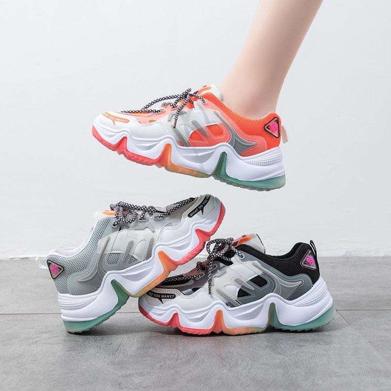 [INS Hàng Hot] Giày thể thao nữ ULzzang bản mới,💥kiểu đế hỗn hợp 3 màu gợn sóng (A9901) | BigBuy360 - bigbuy360.vn