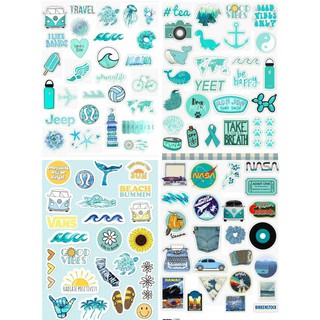 SET STICKER TONE XANH BLUE DTT027-DTT028-DTT029-LTT001