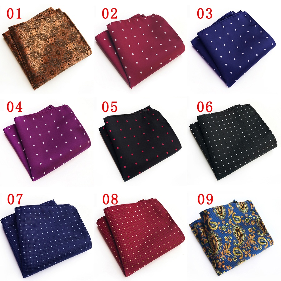 Khăn Tay Dệt Jacquard 25cm * 25cm Họa Tiết Chấm Bi Cổ Điển Cho Nam