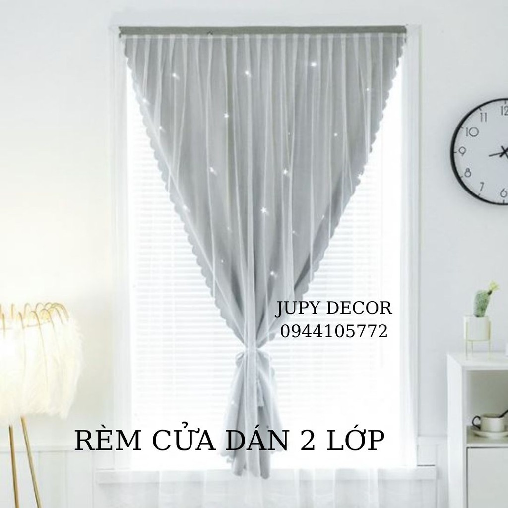 [ SẴN - LOẠI CHỐNG NẮNG TỐT] RÈM CỬA DÁN TƯỜNG 2 LỚP chiếu sao lấp lánh