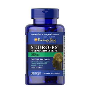 Viên uống bổ trí não, tăng cường trí nhớ Puritan's Pride Neuro-PS Phosphatidylserine 100mg 60 viên HSD tháng 4/2020
