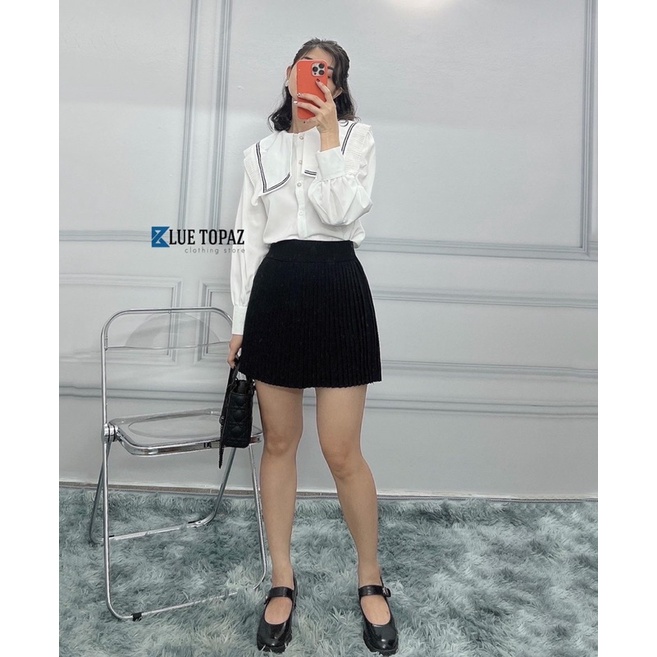 áo kiểu cổ vuông phối voan | BigBuy360 - bigbuy360.vn