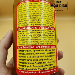 GIẤM TÁO HỮU CƠ BRAGG 473ml