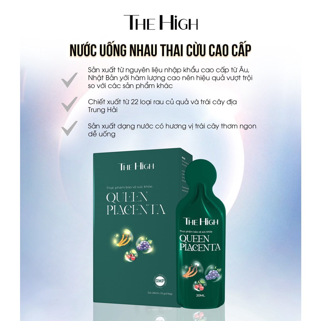 Collagen nhau thai the high, nước uống nhau thai cừu the high las beauty hỗ trợ đẹp da