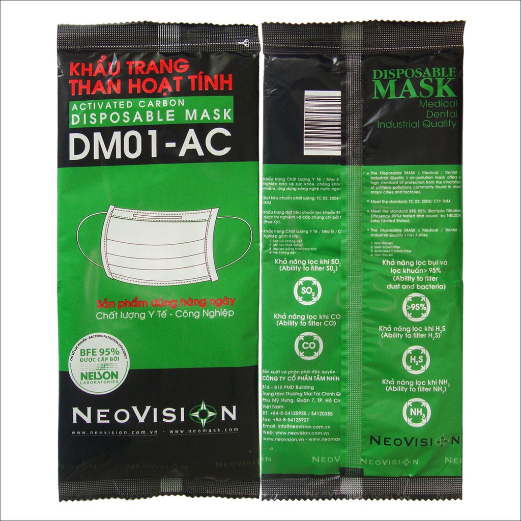 [CHÍNH HÃNG NEOVISION] GÓI KHẨU TRANG THAN HOẠT TÍNH 4 LỚP SIÊU DÀY THAN HOẠT TÍNH CHỐNG BỤI KHÁNG KHUẨN | BigBuy360 - bigbuy360.vn