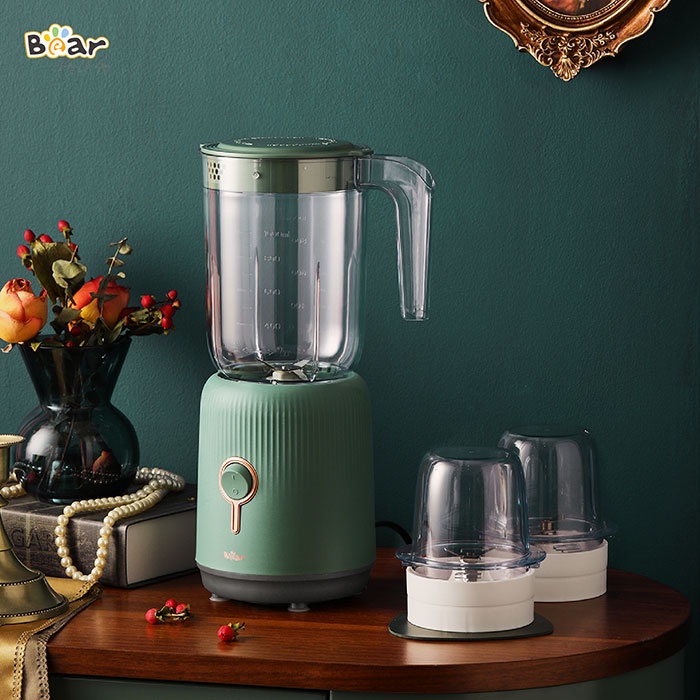 (sẵn)Máy xay đa năng Bear 3 in 1 , máy xay 3 cối , thức ăn dặm cho bé , thịt, hạt, rau củ quả