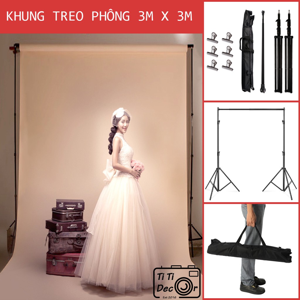 Khung treo chữ U 3x3m phông nền chụp ảnh, đạo cụ chụp ảnh sản phẩm quay video lookbook, ảnh cưới,livestream - TiTi Decor