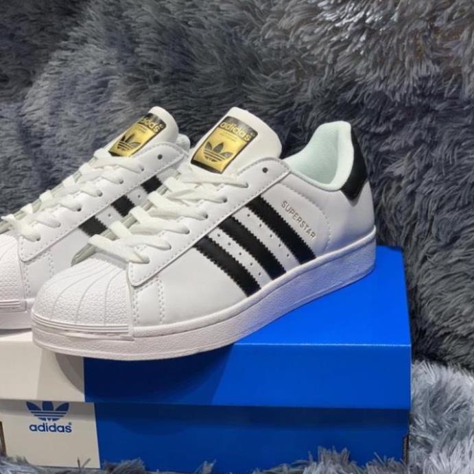 🇧🇦 giày superstar mũi sò màu trắng sọc đen, giày thể thao nam nữ adidas mũi sò vip da thật, ảnh thật, full size * " ,