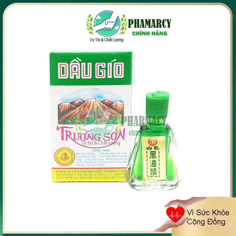 Dầu gió xanh Trường Sơn lọ 2.5ml dầu gió xanh xoa bóp giảm đau nhức