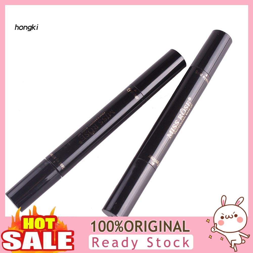 Bút kẻ mắt dạng lỏng hai đầu có đầu tem in hình đuôi mắt trang điểm cho nữ
