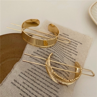 Kẹp tóc kim loại hình bán nguyệt đơn giản phong cách Retro