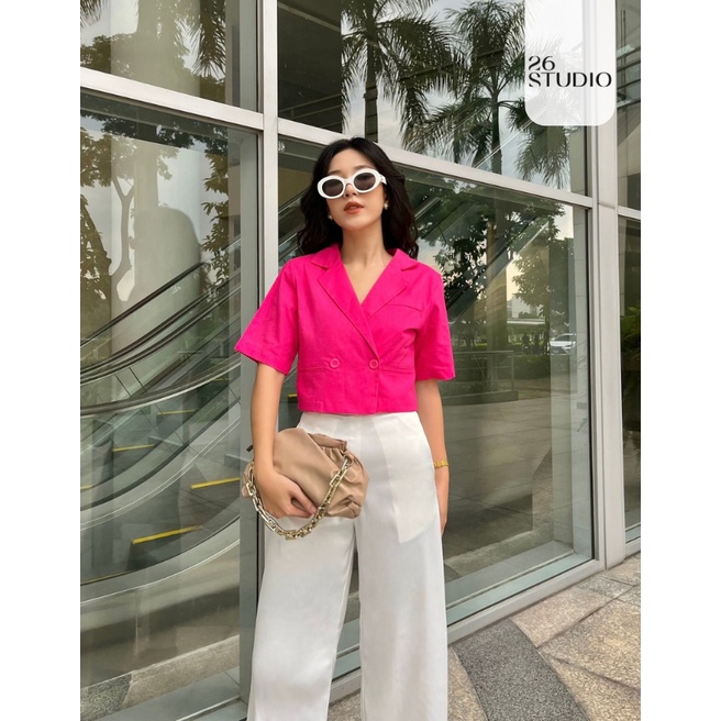 Áo sơ mi croptop hở lưng Ruco Miều kiểu hở lưng AK304