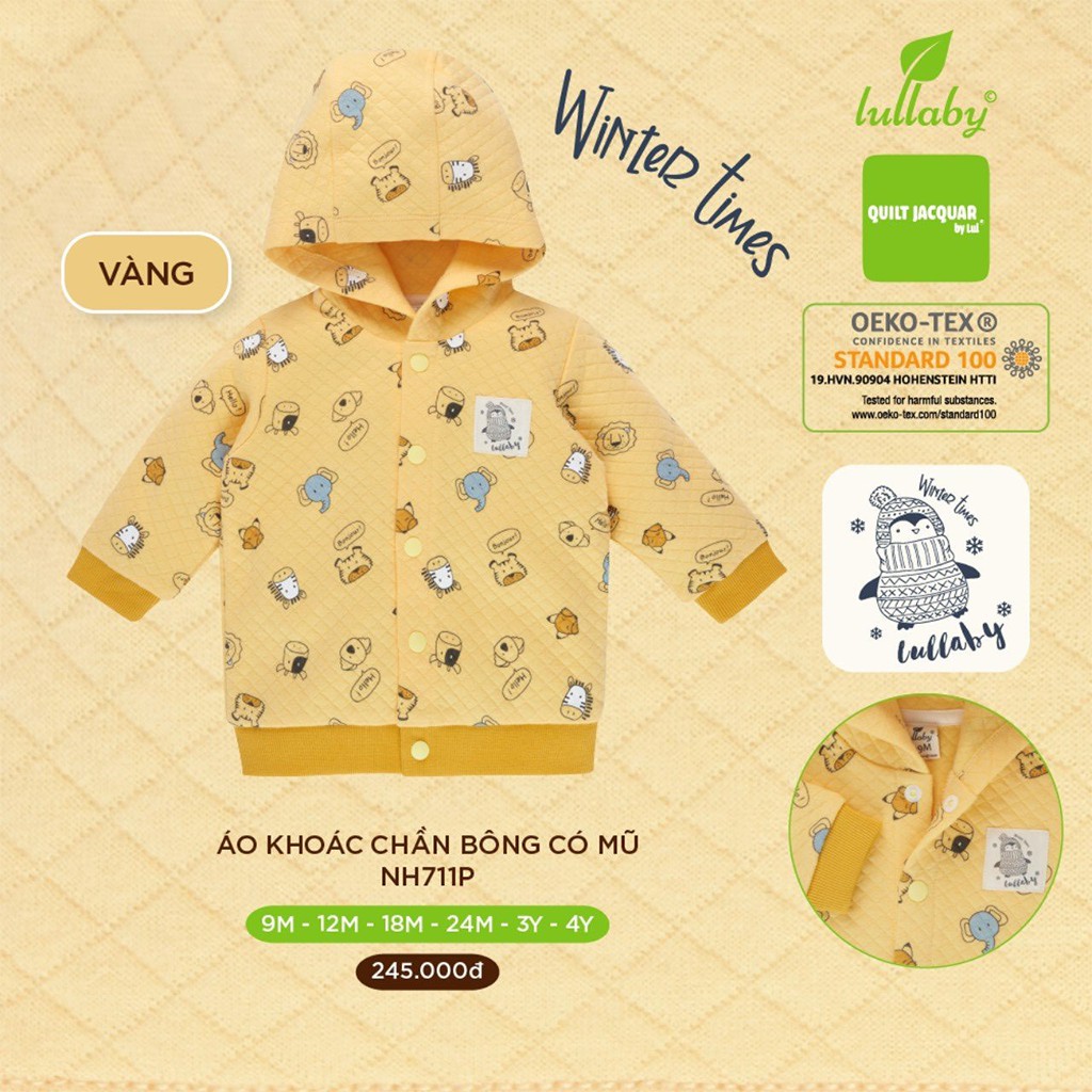 Áo Khoác Chần Bông Lullaby Có Mũ Ấm Cho Bé