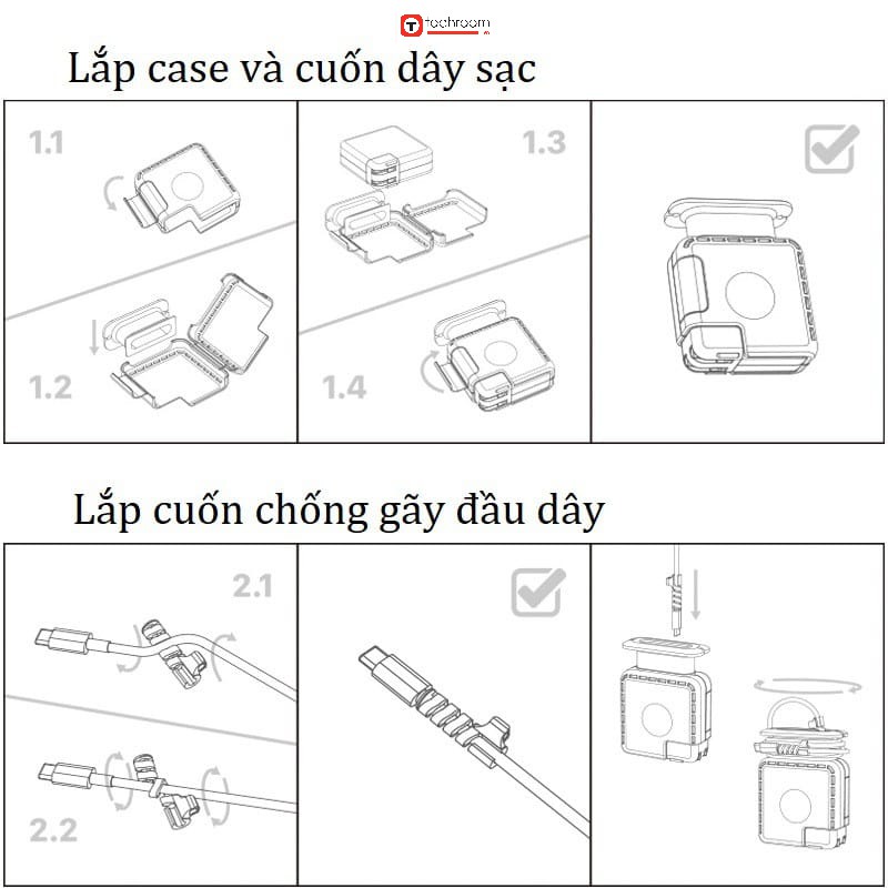 Ốp bọc bảo vệ sạc Macbook đa năng 3 trong 1, chống trầy xước, chống va đập.