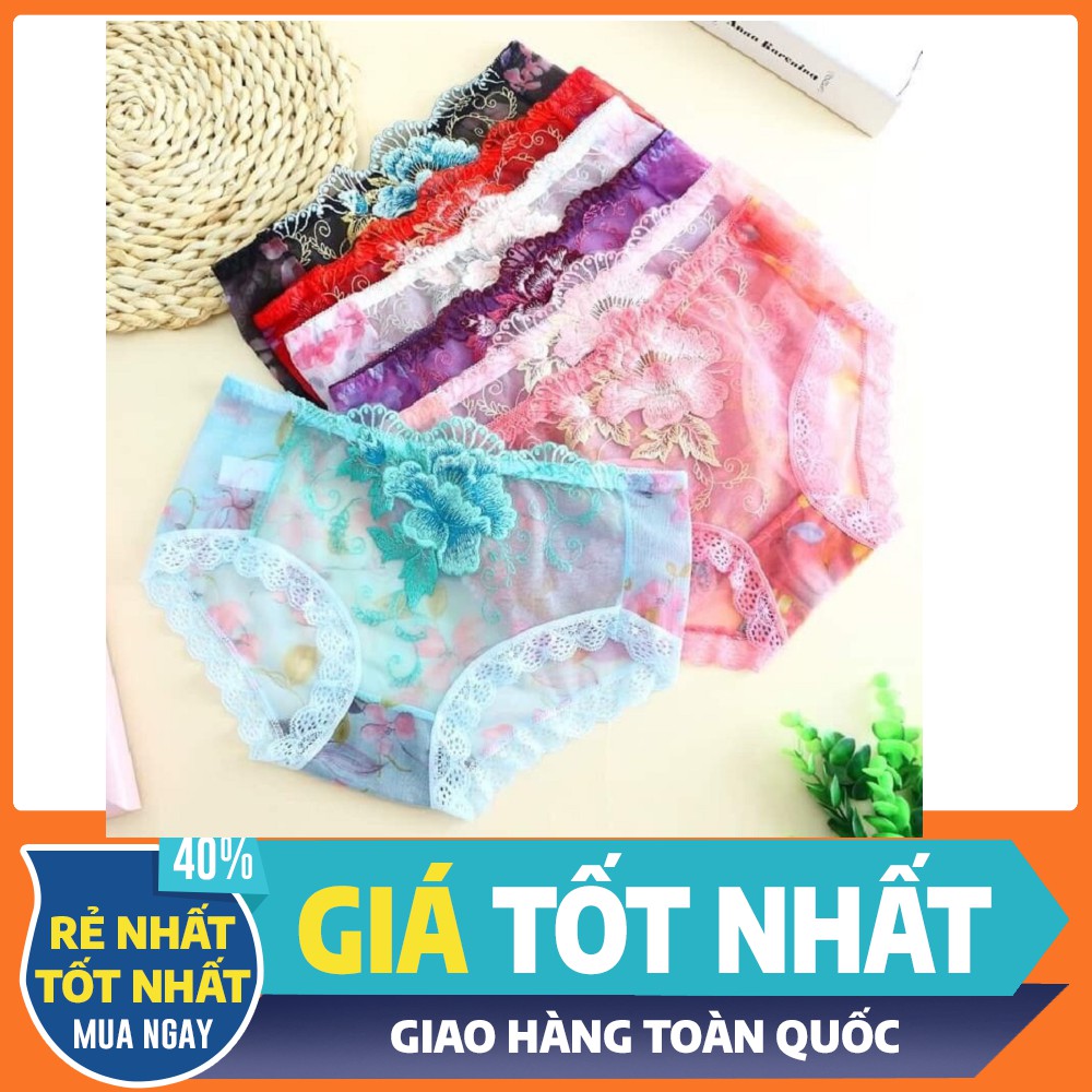 QUẦN LÓT 3D Hoa Hồng Ren Lưới Cực Đẹp KHÁNG KHUẨN 3D803