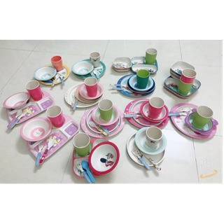 Bộ khay bát ăn dặm lúa mạch bột tre xuất dư cho bé