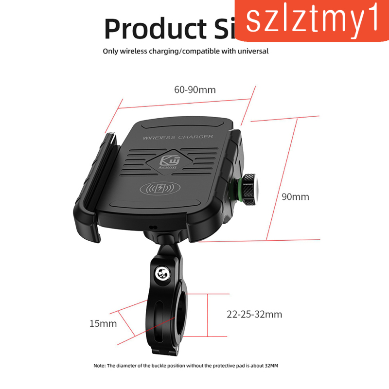 [Thunder] Motorcycle 15W Qi Cell Phone Holder for 3.5-6.5 inch Cellphones