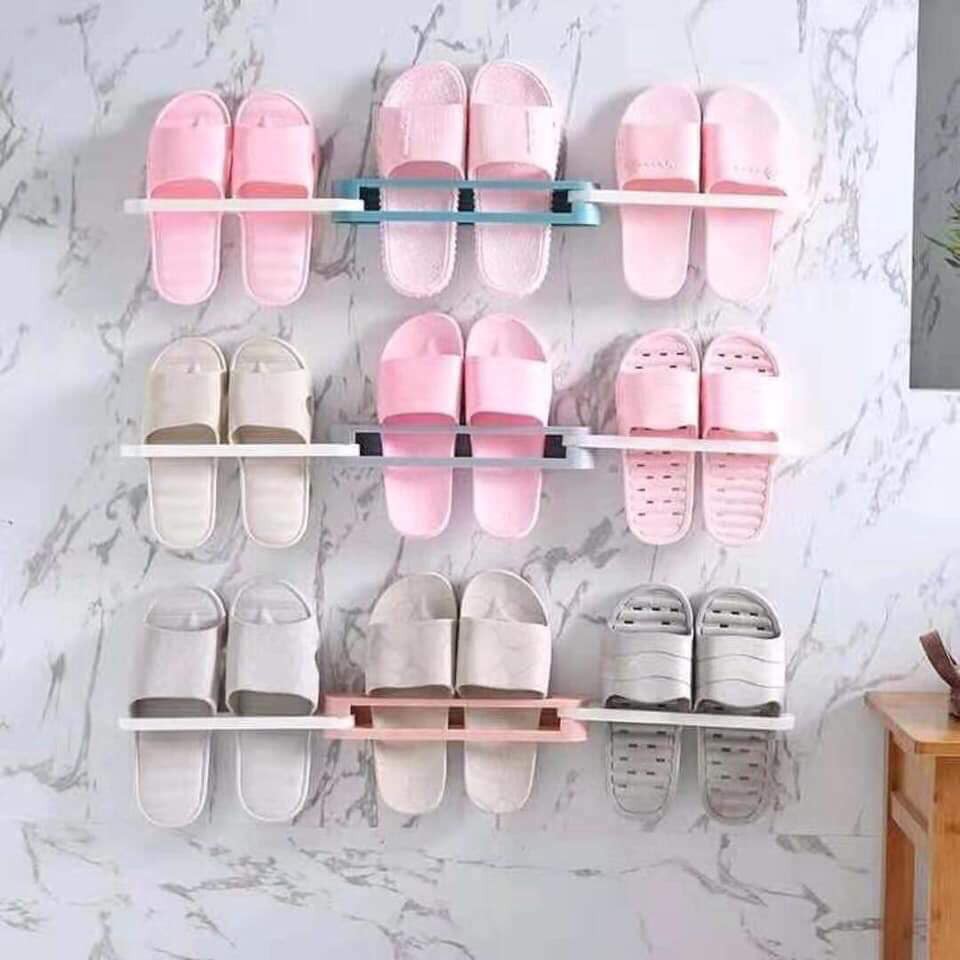 Kệ giày dép dán tường gấp gọn thông minh - Giá treo giày dép