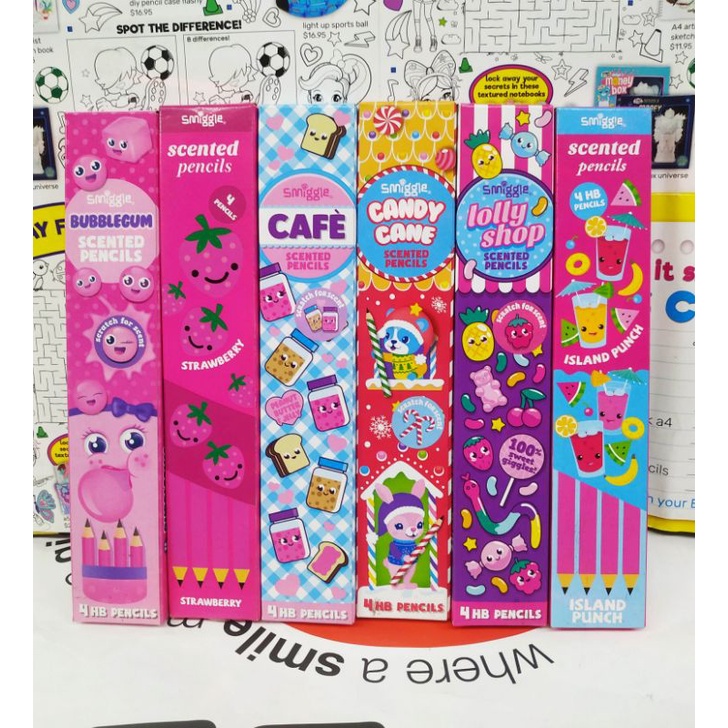 Hộp chì Smiggle 4 cây có mùi thơm - scented smiggle