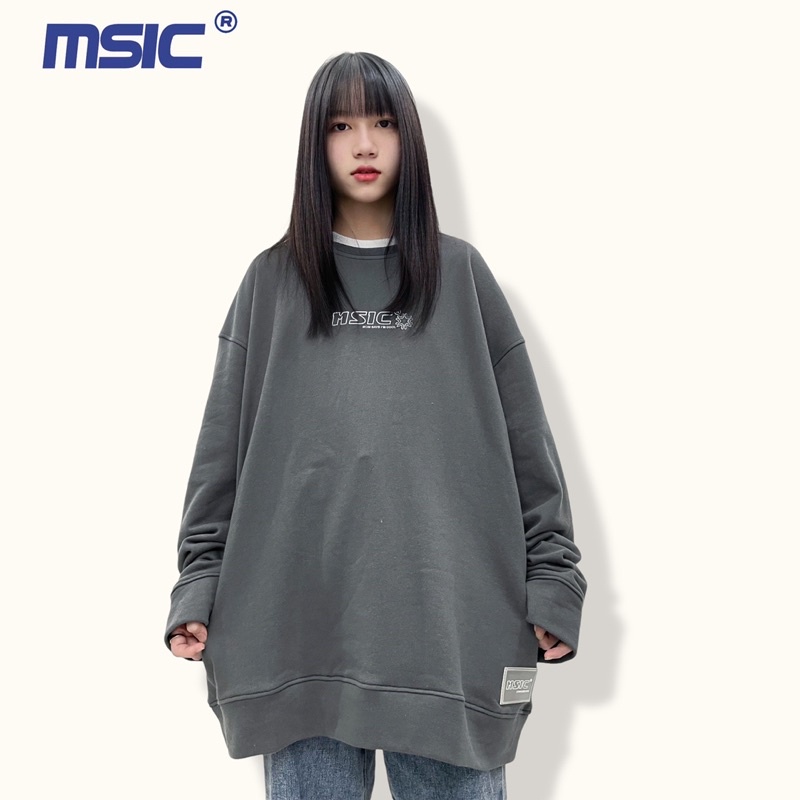 Áo Sweater 2 cổ Xám (Nỉ bông)