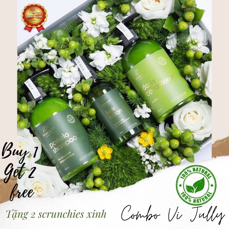 ( TẶNG SON DƯỠNG) COMBO XỊT-GỘI-XẢ BƯỞI VIJULLY