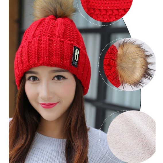[QUẢNG CHÂU_TRỢ SHIP ĐƠN 50K] Mũ nón len chữ B A057 mềm mại, 2 lớp, lót lông, ấm ấp, dùng quanh năm