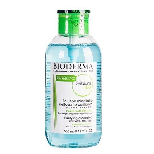 Nước tẩy trang bioderma 500ml nắp nhấn dành cho da khô và da dầu | BigBuy360 - bigbuy360.vn