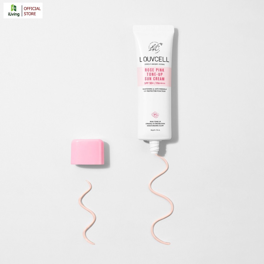 Kem chống nắng nâng tone da Rose Pink Tone Up Sun Cream Louv Cell 50ml và 10ml ILIVING-LOUKCNNTD