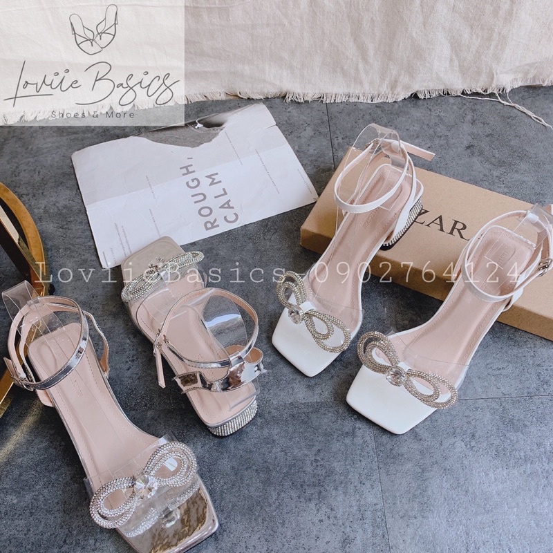 SANDAL NỮ CAO GÓT LOVIIE BASICS - SANDAL QUAI MẢNH - SANDAL ĐẾ VUÔNG - CAO GÓT 3 PHÂN NƠ ĐÍNH ĐÁ - G201202 G210428