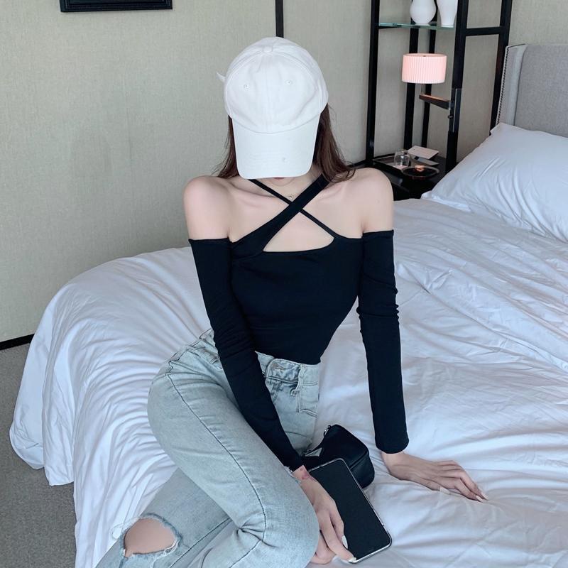 Áo kiểu COZOKC dài tay phối dây chéo quyến rũ thời trang