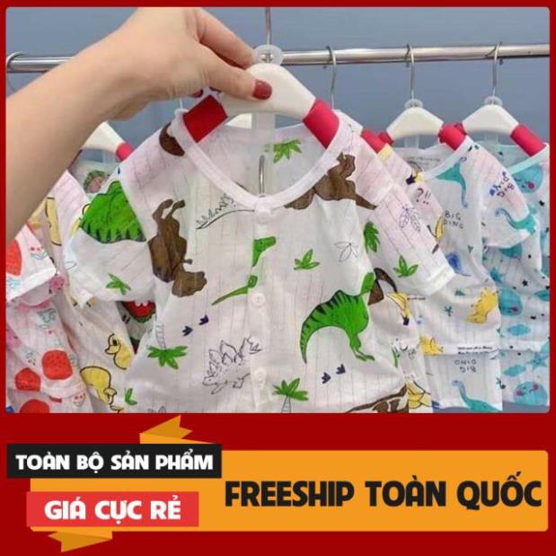 Bộ cotton giấy cộc tay mở khuy cao cấp