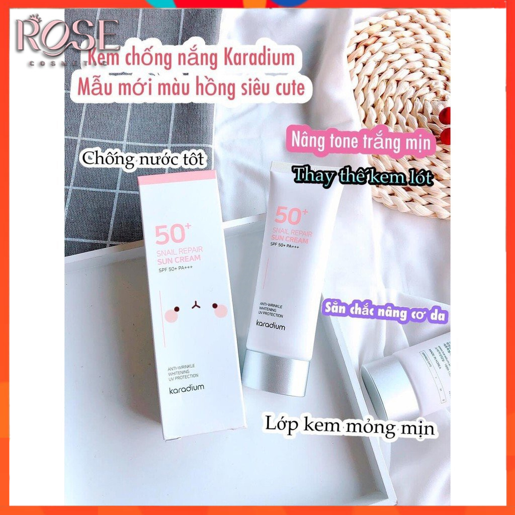 Kem Chống Nắng Karadium ⚡CHÍNH HÃNG⚡ Nâng Tông Siêu Xinh Sun Snail Repair Suncream Spf50+ PA+++ Bảo vệ Da Cấp Ẩm