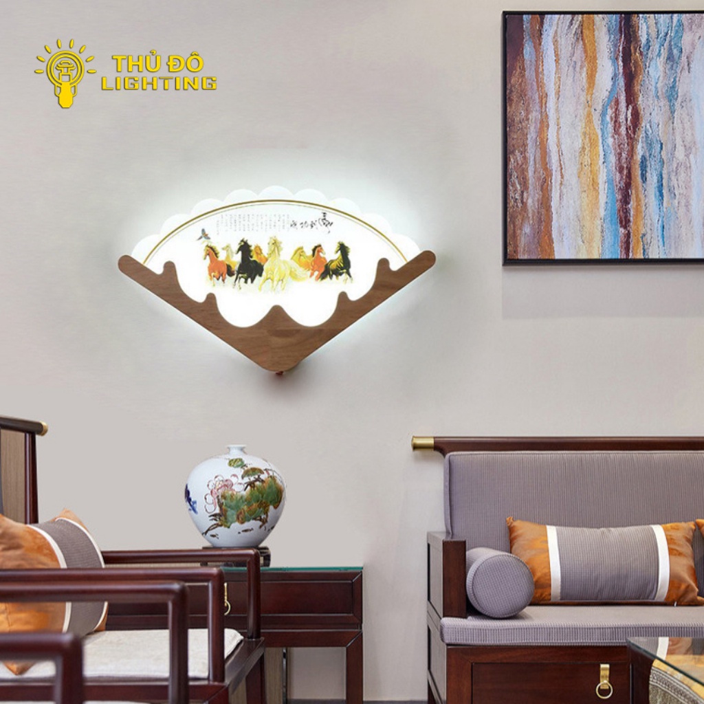 Đèn Tường Trang Trí Hiện Đại THỦ ĐÔ LIGHTING Ánh Sáng Led Vàng Với Công Suất 8-12W Thiết Kế Hình Quạt Nhiều Họa Tiết
