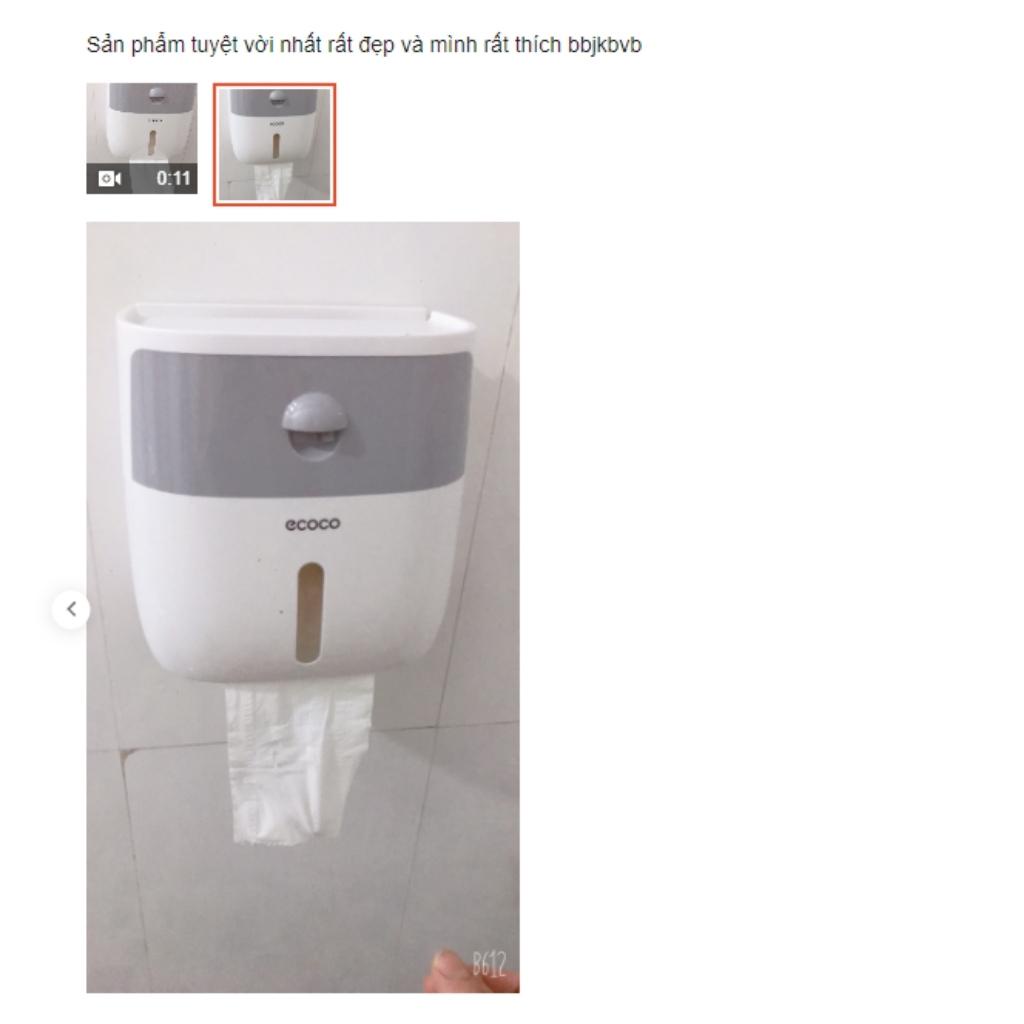 Hộp đựng giấy vệ sinh treo tường chống nước có khay để đồ Ecoco