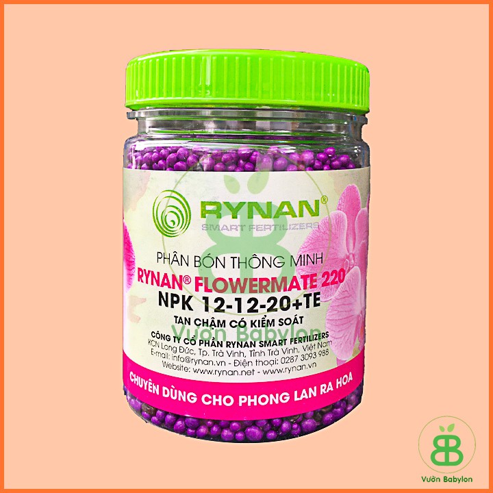 Bộ 3 Phân Tan Chậm Thông Minh Rynan 200 210 220 Chăm Sóc Hoa Lan Lọ 150G