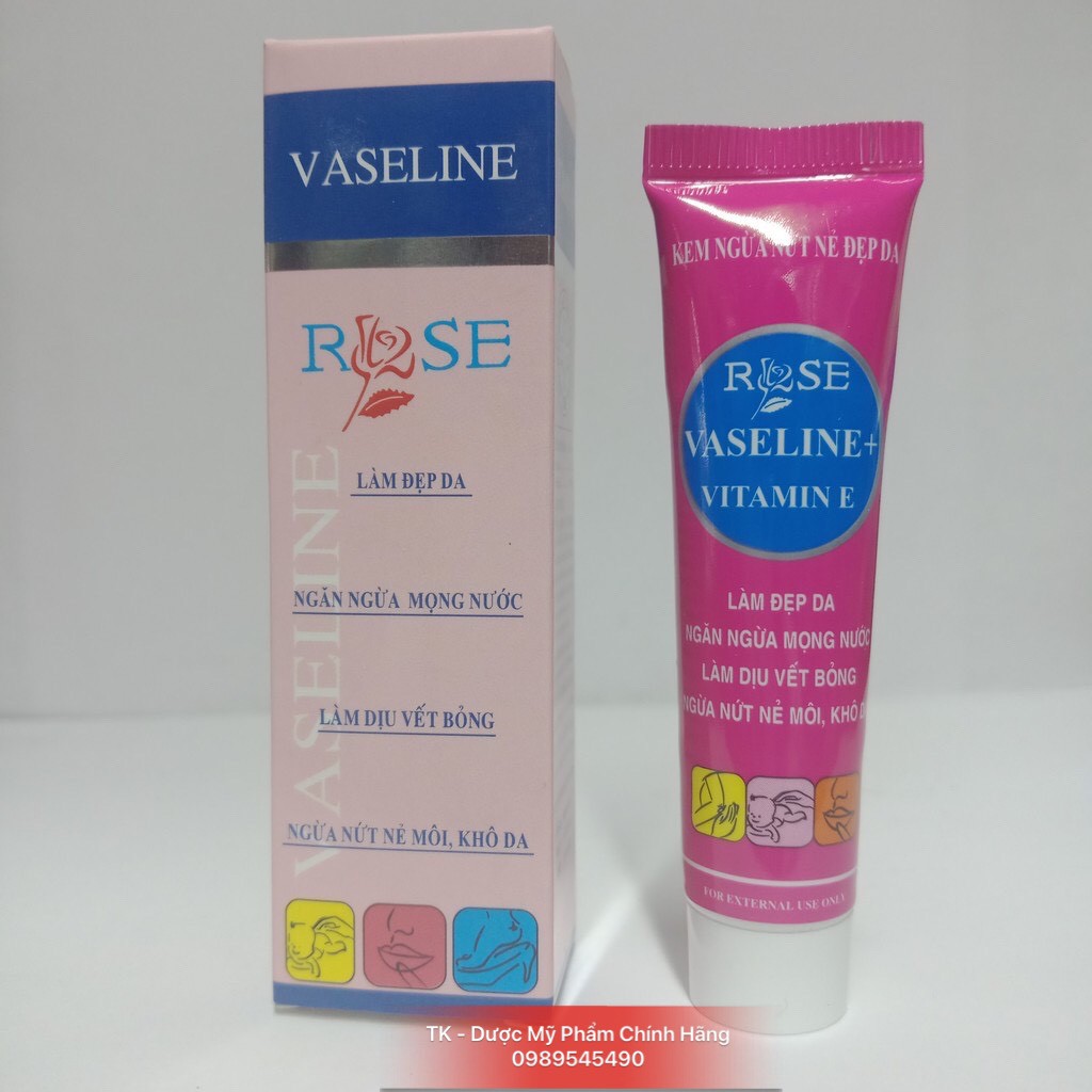 VASELINE ROSE  Làm Đẹp Da, Ngăn Ngừa Mọng Nước, Làm Dịu Vết Bỏng, Ngừa Vết Nẻ Môi, Khô Da - 10g