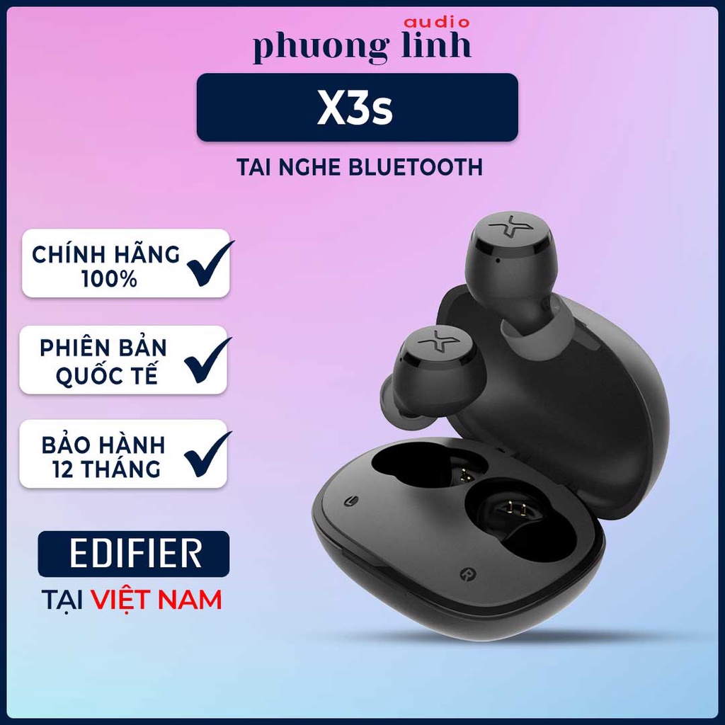 Tai nghe Edifier X3s Bluetooth không dây true wireless Gaming cho Iphone Đàm thoại tốt Pin 24 giờ Hàng chính hãng