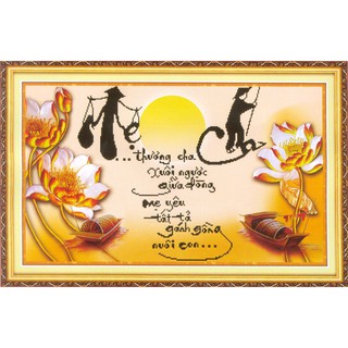 Tranh Thêu Chữ Thập 3D Thương Cha Xuôi Ngược Giữa Dòng 222967 (KHÁCH TỰ THÊU) KT:60X39CM