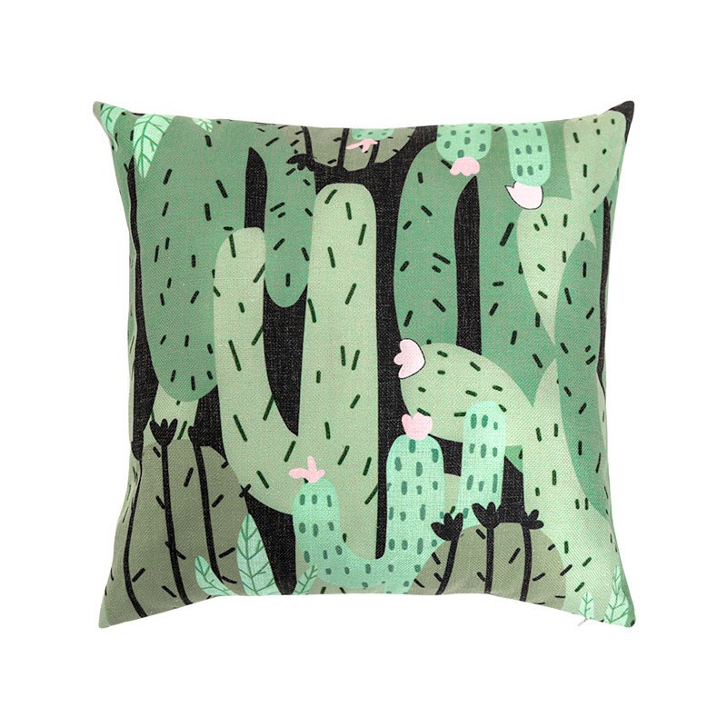 Vỏ gối vuông họa tiết xương rồng độc đáo trang trí nội thất | BigBuy360 - bigbuy360.vn