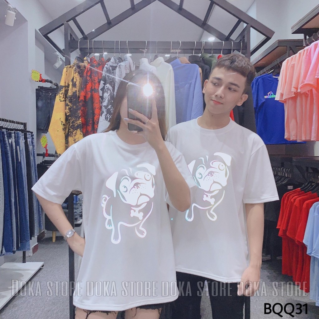 [ẢNH THẬT] Áo thun phản quang Chó Pug, Áo phông UNISEX in hình cá tính - PQ19