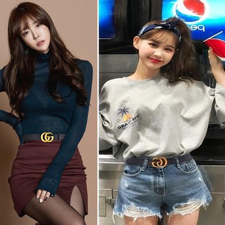 Dây thắt lưng da bản nhỏ phong cách Hàn Quốc cổ điển cho nữ