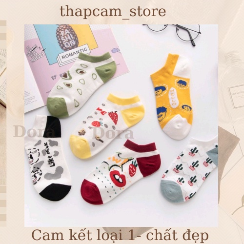 Tất nữ ngắn cổ hình xương rồng bò môi