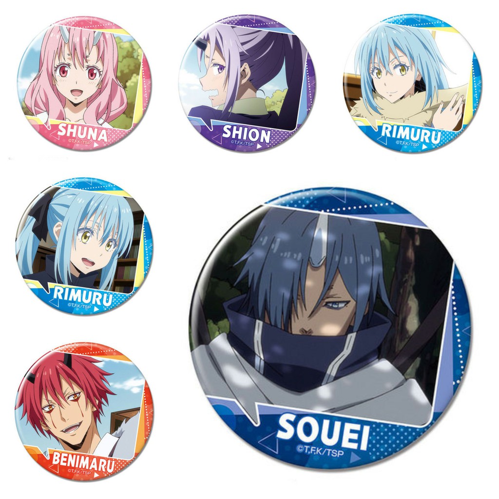 (m02) Huy hiệu cài áo IN HÌNH Tensei-shitara Slime datta Ken Chuyển Sinh Thành Slime anime chibi tiện lợi